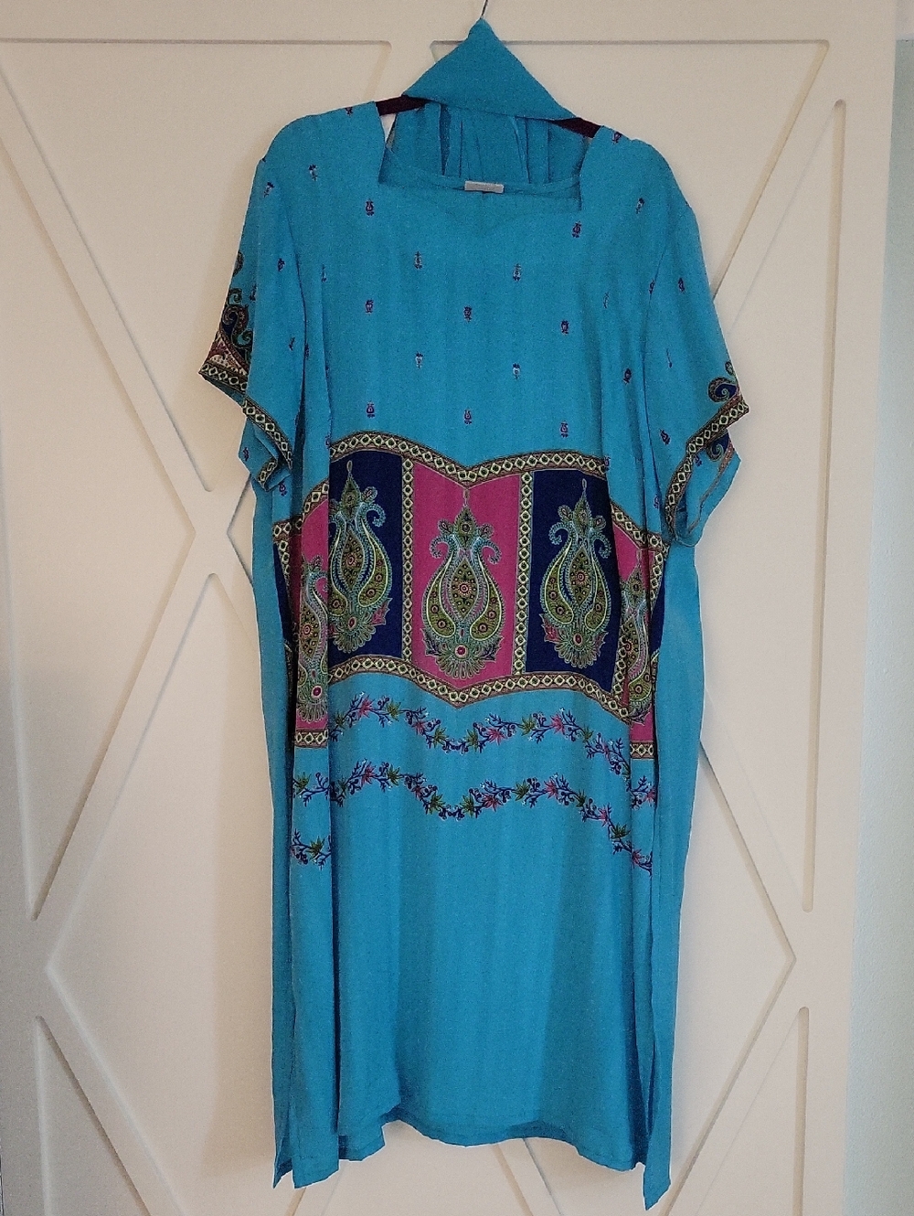 2pc Kurta Set- Turquoise Paisley 3x